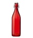 Bormioli Giara-Red - Bottle With capsule - 1L - (Set of 6)