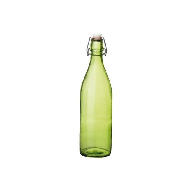 Bormioli Giara - Fles Met Capsule - Groen - 1L - (Set van 6)