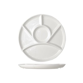 C&T Fondueteller - D24,5cm - 6 Fächer - Porzellan - (6er-Set)