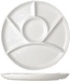 C&T Assiette à fondue - D24,5cm - 6 compartiments - Porcelaine - (lot de 6)