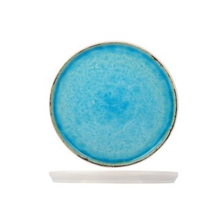 C&T Laguna Azzurro - Dessert plate - Organic Round - Blue - 21.5 cm - (set of 6).
