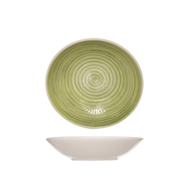 C&T Turbolino - Green - Deep Plate - D21cm - Ceramic - (set of 6)