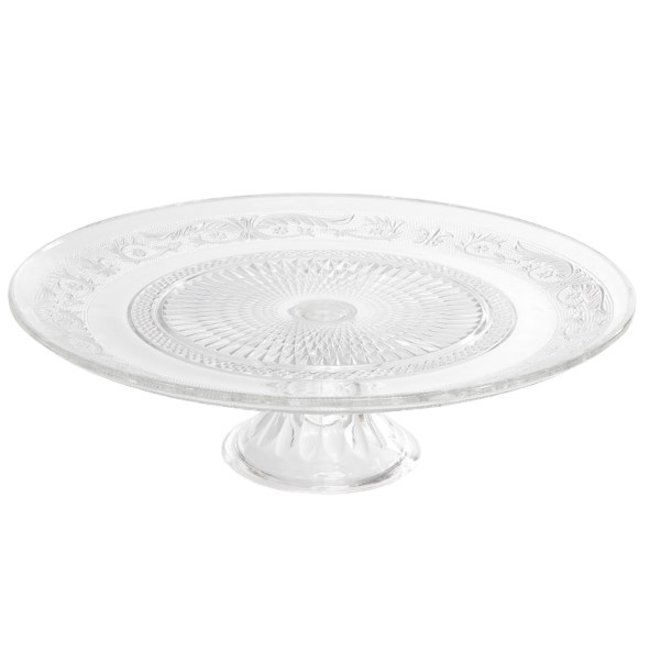 C&T Retro - Cake Dish On Foot - D33xh10cm - Glass - (set of 2)