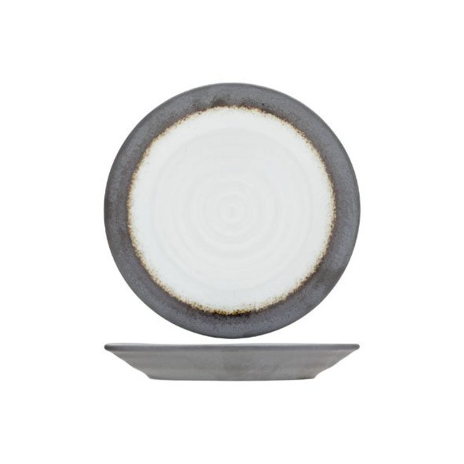 C&T Stone - Gris - Assiette à pain - D15cm - Porcelaine - (lot de 6)
