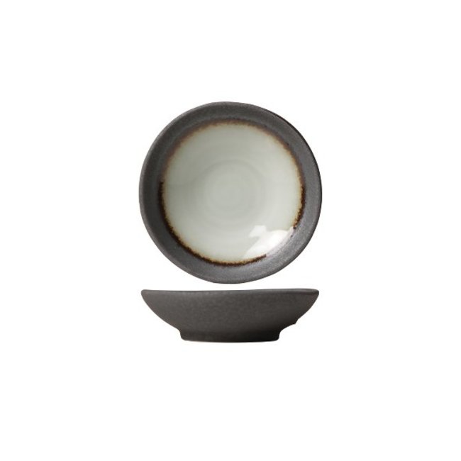 C&T Stone - Gray - Dish - D9.5cm - Porcelain - (set of 12)