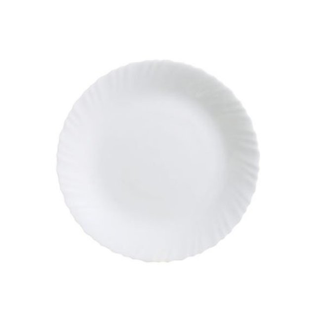 Luminarc Feston - Assiette plate - Blanc - 25cm - Opale - (lot de 6)