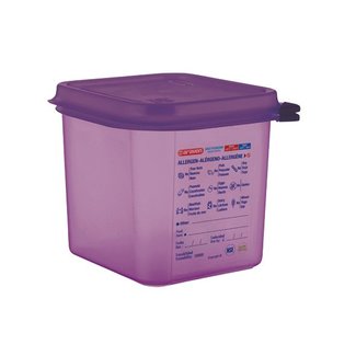 Araven Airtight Food container - Gn1-6 - Purple - 2,6L - 17.6x16,2x15cm - Polypropylene - (set of 6)