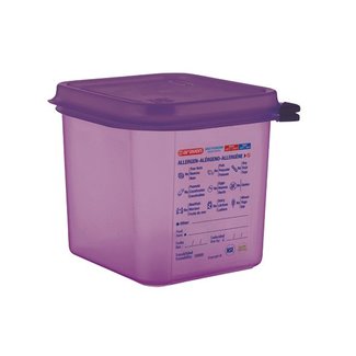 Araven Luftdichter Lebensmittelbehälter - Gn1-6 - Lila - 2,6L - 17,6x16,2x15cm - Polypropylen - (6er Set)