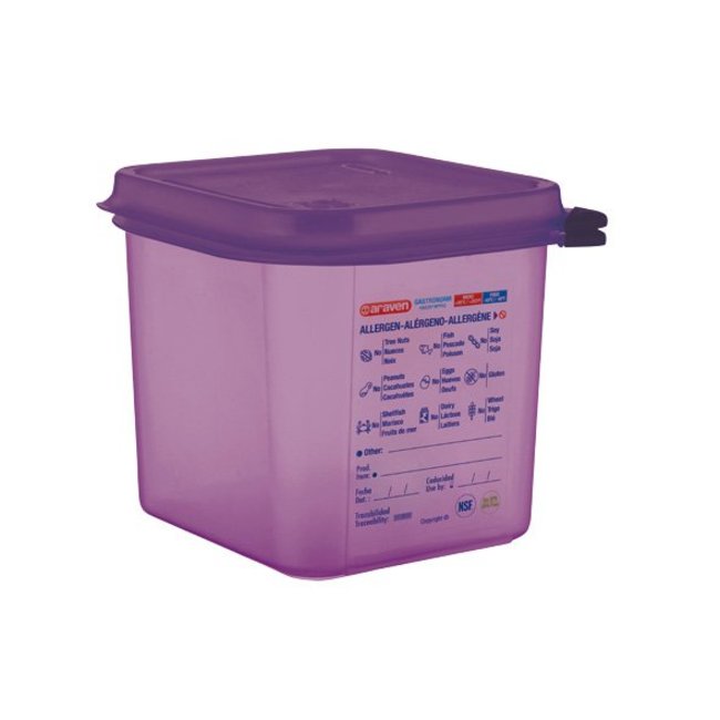 Araven Airtight Food container - Gn1-6 - Purple - 2,6L - 17.6x16,2x15cm - Polypropylene - (set of 6)