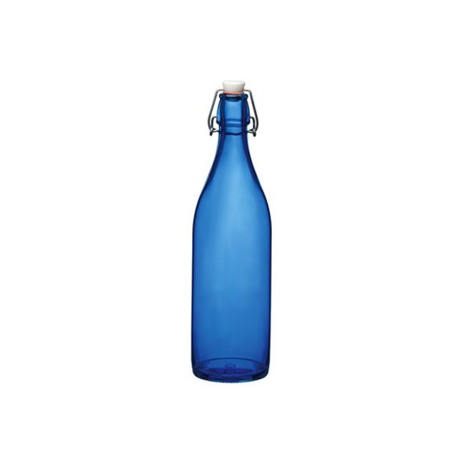 Bormioli Giara-Blauw - Fles Met Capsule - 1L - (set van 6)