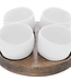 C&T Bao Apero Set Wooden Base - 4 Whitecups