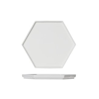 Cosy & Trendy For Professionals Hive-White - Assiette plate - 20,5x18x1,7cm - Porcelaine - (Lot de 6)