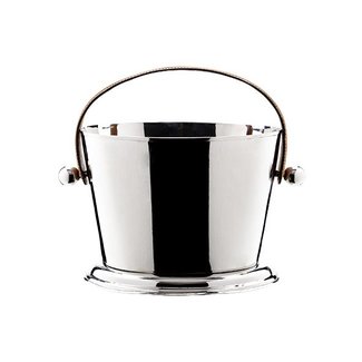 C&T Champagne bucket - Silver - D21-28xh21cm - With Leather Handle - Inox .