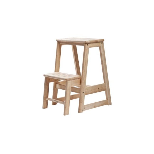 C&T Tabouret marchepied - 2 marches - 38x48xh54cm - Bois