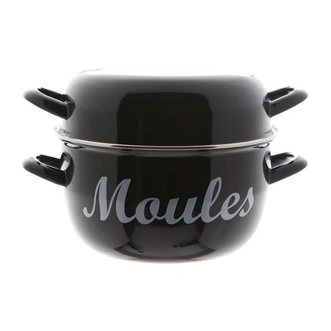 Cosy & Trendy For Professionals Moules - Mosselpot - Zwart - D24cm - (Set van 4)