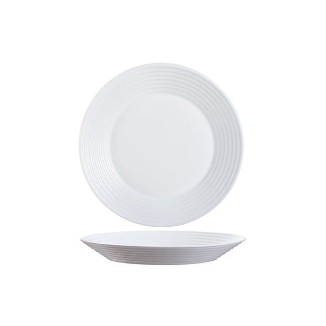 Luminarc Vaisselle Harena - Assiettes Profondes - 23,6cm - Blanc - Verre - (Lot de 6)