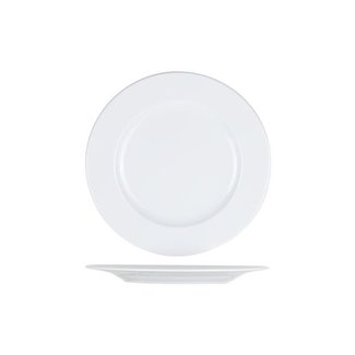 C&T Essentials - Plate - White - D27cm - Porcelain - (set of 6).