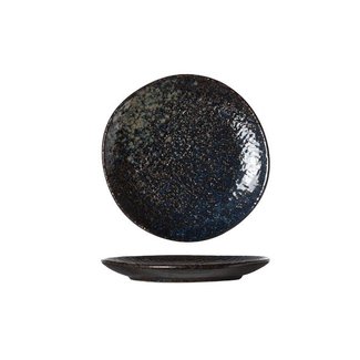 C&T Yoru - Plate - Black - D14cm - Ceramic - (set of 6).