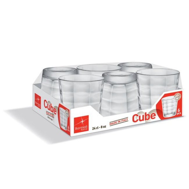 Bormioli Cube - Verres à eau - 24cl - (Set de 6)