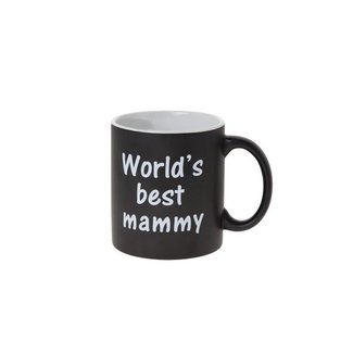 C&T Beker D9xh10.5cm World Greatest Mammy 47cl - Black Aardewerk -  (set van 6)