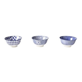 C&T Blue Mix Bowl A D9.3xh4.8cm 3 Ass (set of 12)