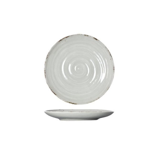 C&T Avalon - Assiette à dessert - Gris - D18,5xh2,5cm - Céramique - (lot de 6)