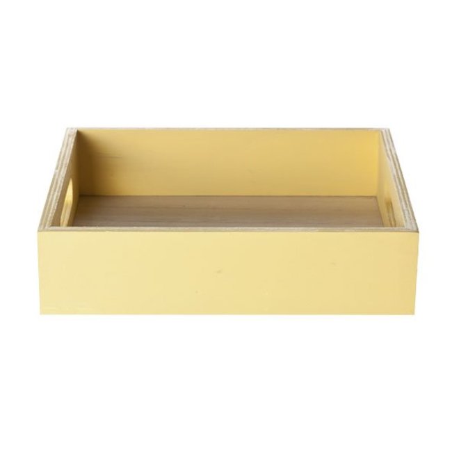 Cosy @ Home Tray Yellow Frame Wood 19x19x4.5cm