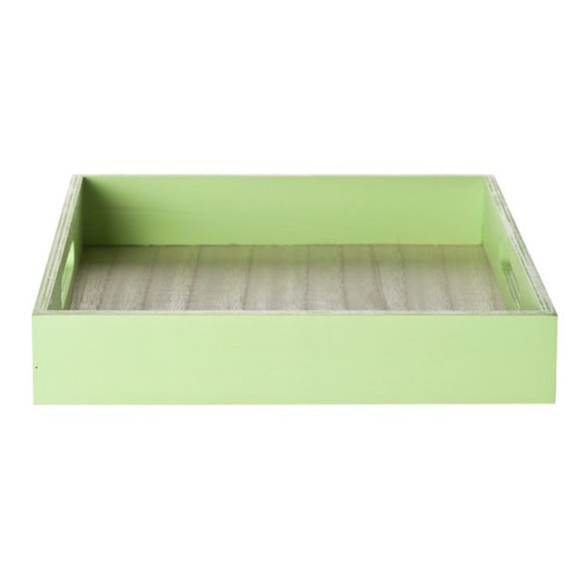 Cosy @ Home Plateau Groen Kader Hout 24x24x4.5cm