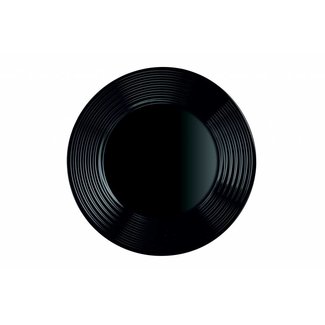 Luminarc Harena - Assiettes plates - 25cm - Noir - Verre - (Lot de 6)