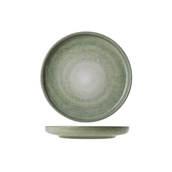 C&T Destino Light Green Earthenware Bread Plate - D15.5cm (set of 6)