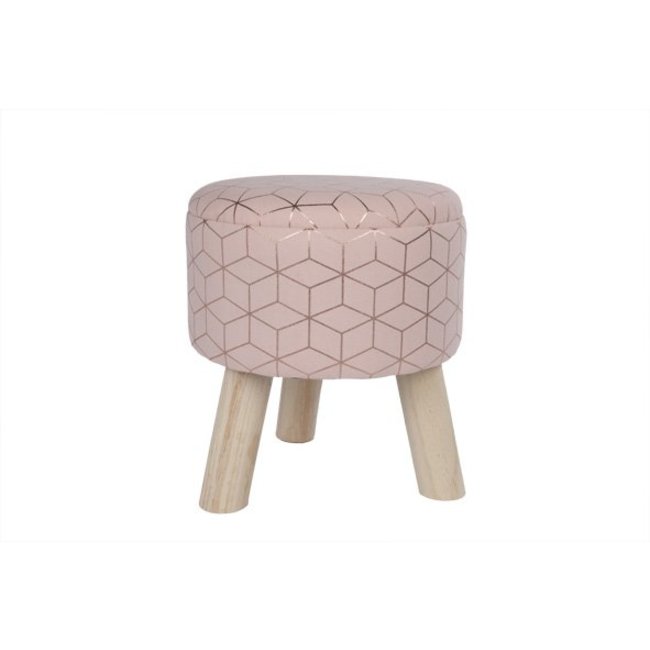 Cosy @ Home Stool Geometric Gold Pink D32xh34cmwooden