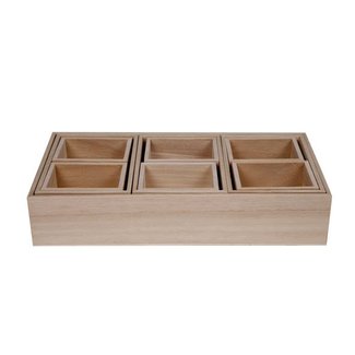 C&T Boites De Tri Set10 Bois Pln 30x15xh6cm