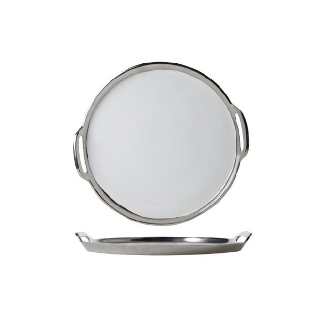 C&T Serving Tray Round 25cm Nickel-enamel