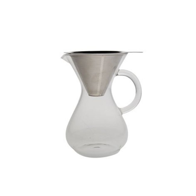 C&T Cafetière - Transparent - Filtre Inox - 500cl - 12x18.8cm - Verre