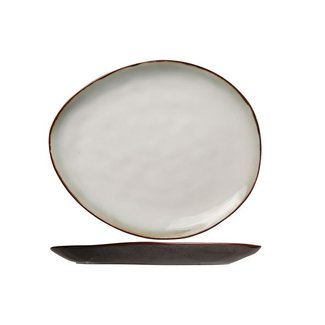 C&T Plato Mat Plate Oval Pottery - 19.5x16cm (set of 6)