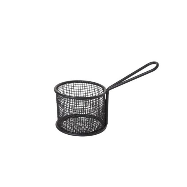 C&T French fries basket - Black - D9.5xh7.5cm - Metal - (set of 6)