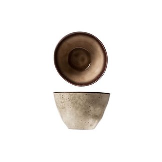 C&T Atilla - Bowl - Brown - D10xh6cm - Ceramic - (set of 6).