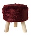 Cosy @ Home Stool Burgundy Round Wool 35x35xh0 Withhangtag