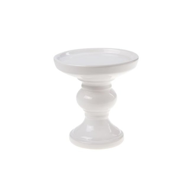 Cosy @ Home Candle Holder White Round Potteryd14,5 14,5x14,5xh14,5