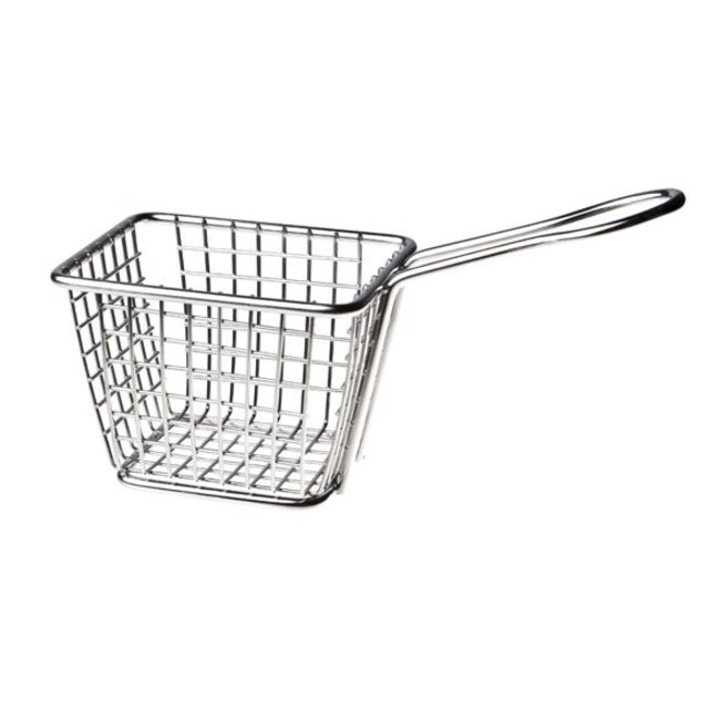 C&T Corbeille à frites - 10,3x7,8x7,8cm - Inox - (lot de 6)