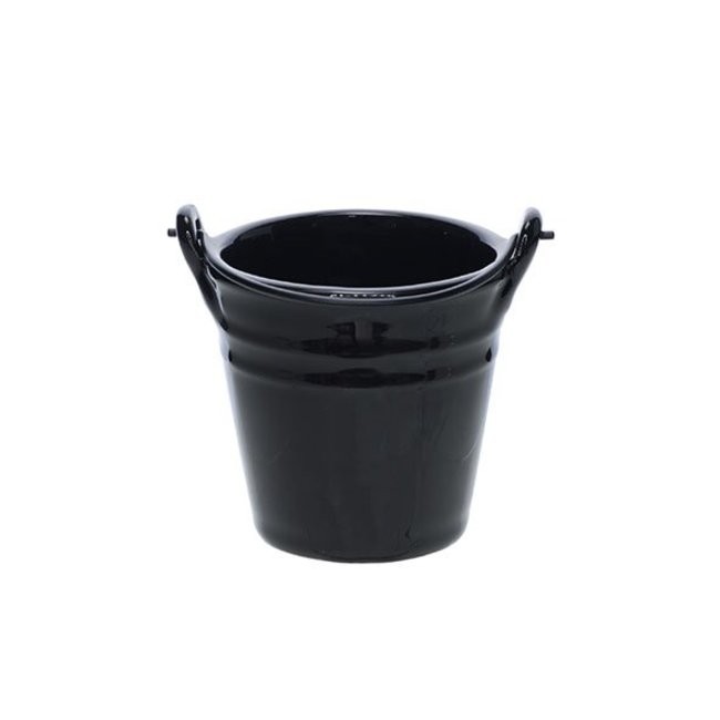 C&T Bucket - Mini-Bucket - Black - 25cl - D8.5xh8.5cm - Ceramic - (set of 6)