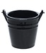 C&T Bucket - Mini-Bucket - Black - 25cl - D8.5xh8.5cm - Ceramic - (set of 6)