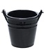 C&T Bucket - Mini Bucket - Black - 40cl - D10.3xh9.7cm - Ceramic - (set of 6)