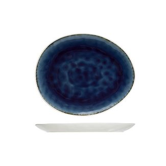 C&T Spirit Blue Dinner Plate Oval 19.5x16.5cm