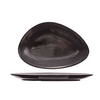 Cosy & Trendy For Professionals Granit noir - Assiette plate - Noir - 33x22,5cm - Porcelaine - (lot de 6).