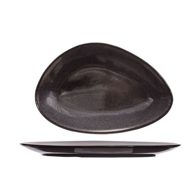 Cosy & Trendy For Professionals Black Granite - Diner Plate - Black - 33x22.5cm - Porcelain - (set of 6).
