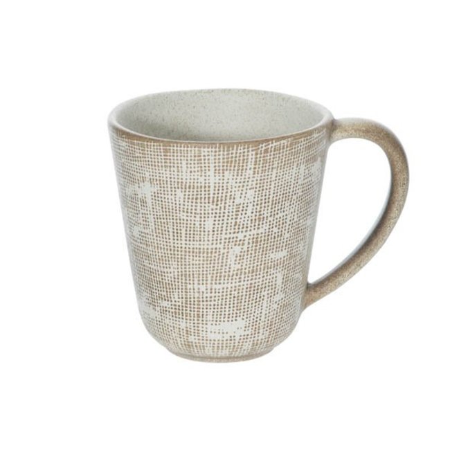 C&T Tattersall - Mug - Beige - D9.5xH10cm - Ceramic - (set of 6)