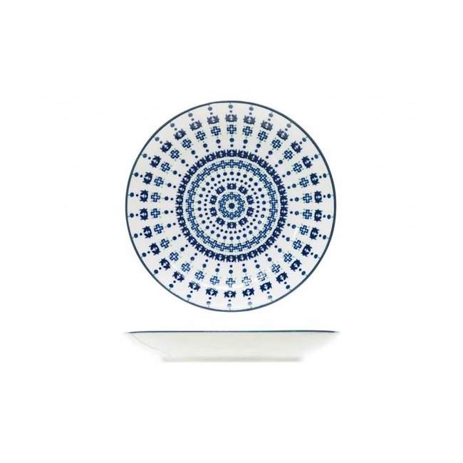 C&T Hygge - Plat - Bleu - D14cm - Porcelaine - (lot de 6)