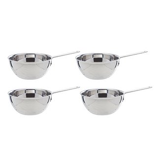 C&T Mini Pan - Argent - D11,5cm - Inox - (lot de 4).