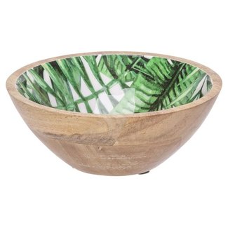 Cosy @ Home Jungle Schaal Groen 18x18xh7,5cm  - Hout  (set van 4)